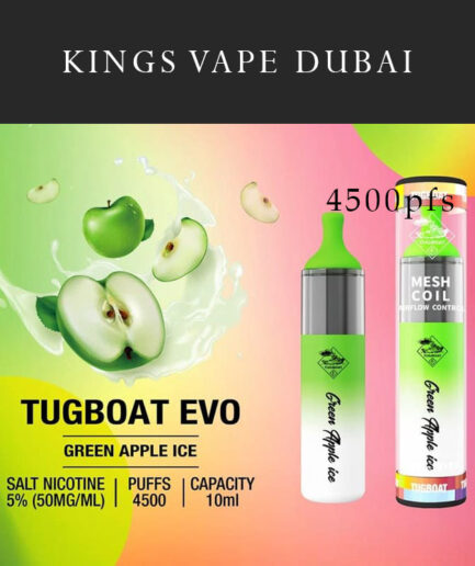 Tugboat EVO 4500pfs Green Apple ice